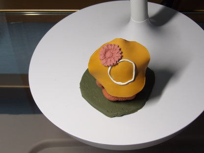 Teddy Bear With Sun Hat Mini Sculpture