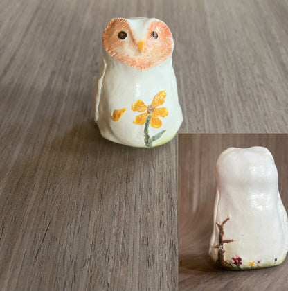White Small Barn Owl Figurine